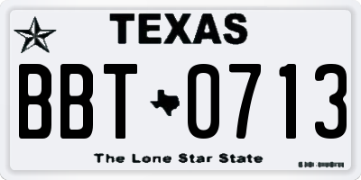 TX license plate BBT0713