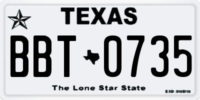 TX license plate BBT0735
