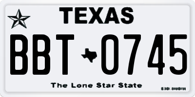 TX license plate BBT0745