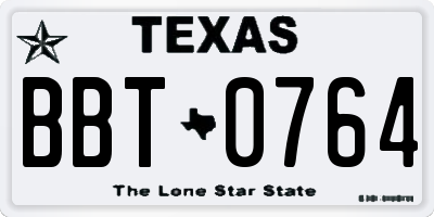 TX license plate BBT0764