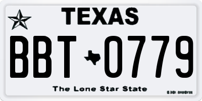 TX license plate BBT0779