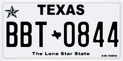 TX license plate BBT0844