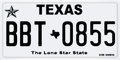 TX license plate BBT0855
