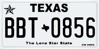 TX license plate BBT0856