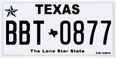 TX license plate BBT0877