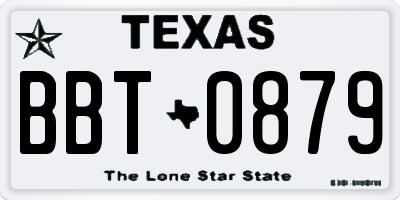 TX license plate BBT0879