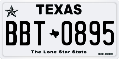TX license plate BBT0895