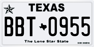 TX license plate BBT0955