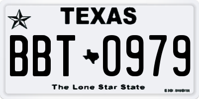 TX license plate BBT0979