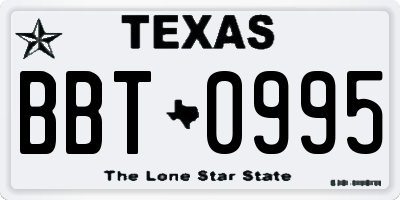 TX license plate BBT0995