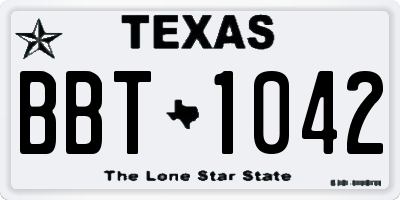 TX license plate BBT1042