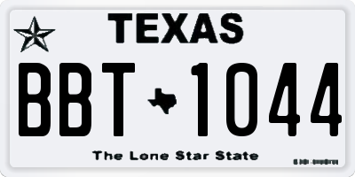 TX license plate BBT1044