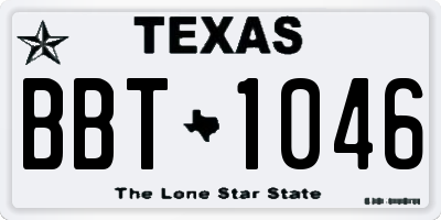 TX license plate BBT1046