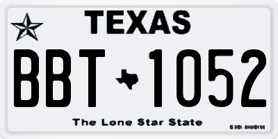 TX license plate BBT1052
