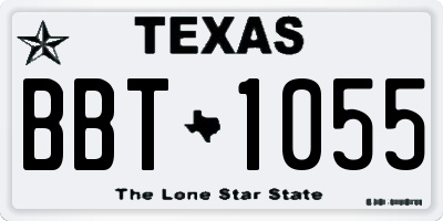 TX license plate BBT1055