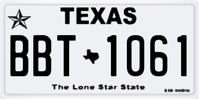 TX license plate BBT1061