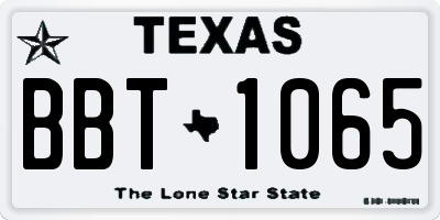 TX license plate BBT1065