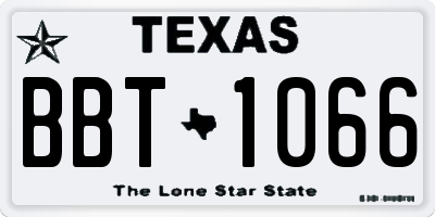 TX license plate BBT1066