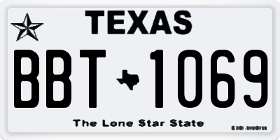 TX license plate BBT1069