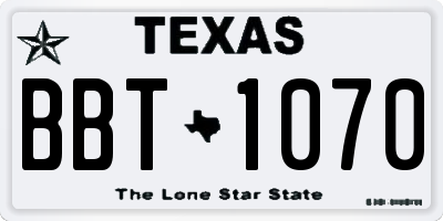 TX license plate BBT1070