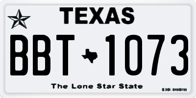TX license plate BBT1073
