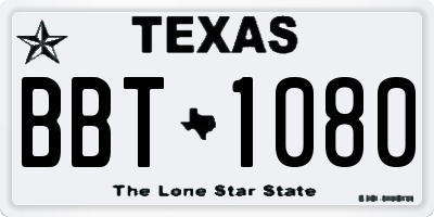TX license plate BBT1080