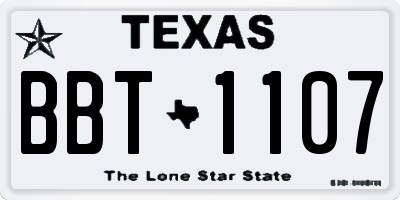 TX license plate BBT1107