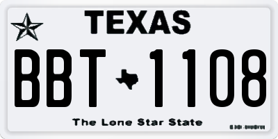 TX license plate BBT1108