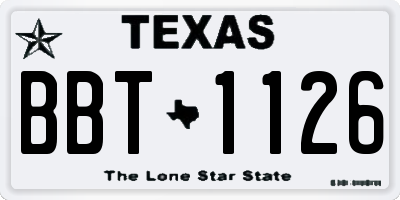 TX license plate BBT1126