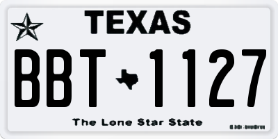 TX license plate BBT1127