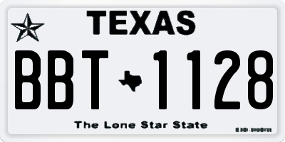 TX license plate BBT1128