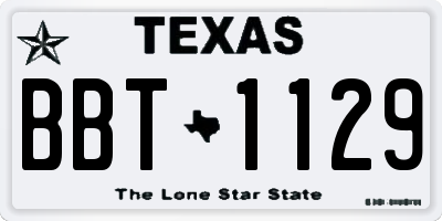 TX license plate BBT1129