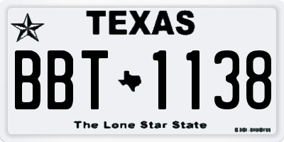 TX license plate BBT1138
