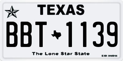 TX license plate BBT1139