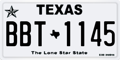 TX license plate BBT1145