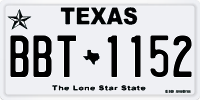 TX license plate BBT1152