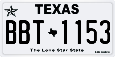 TX license plate BBT1153