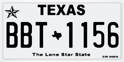 TX license plate BBT1156