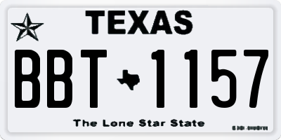 TX license plate BBT1157