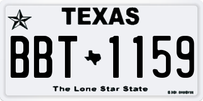 TX license plate BBT1159
