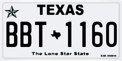 TX license plate BBT1160