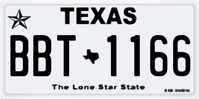 TX license plate BBT1166