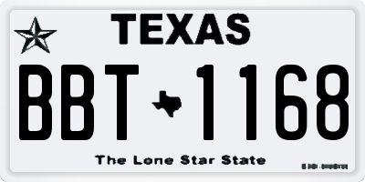 TX license plate BBT1168