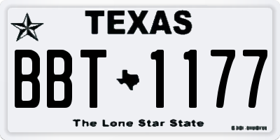 TX license plate BBT1177