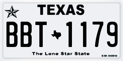 TX license plate BBT1179