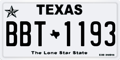 TX license plate BBT1193
