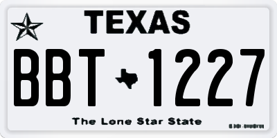 TX license plate BBT1227
