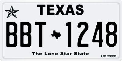TX license plate BBT1248