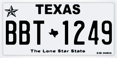TX license plate BBT1249