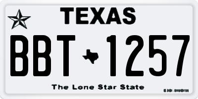 TX license plate BBT1257